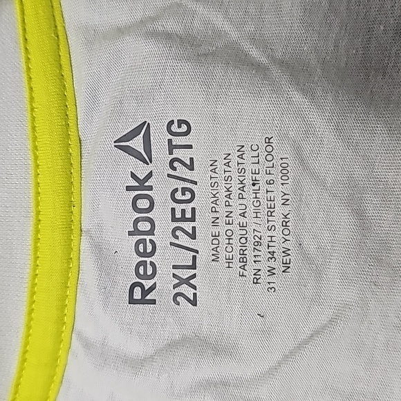 Reebok 2XL white and yellow short sleeve shirt - Picture 5 of 6